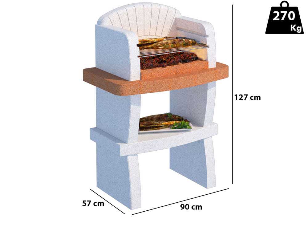 Barbacoa de obra de leña y carbón Linea VZ Modena